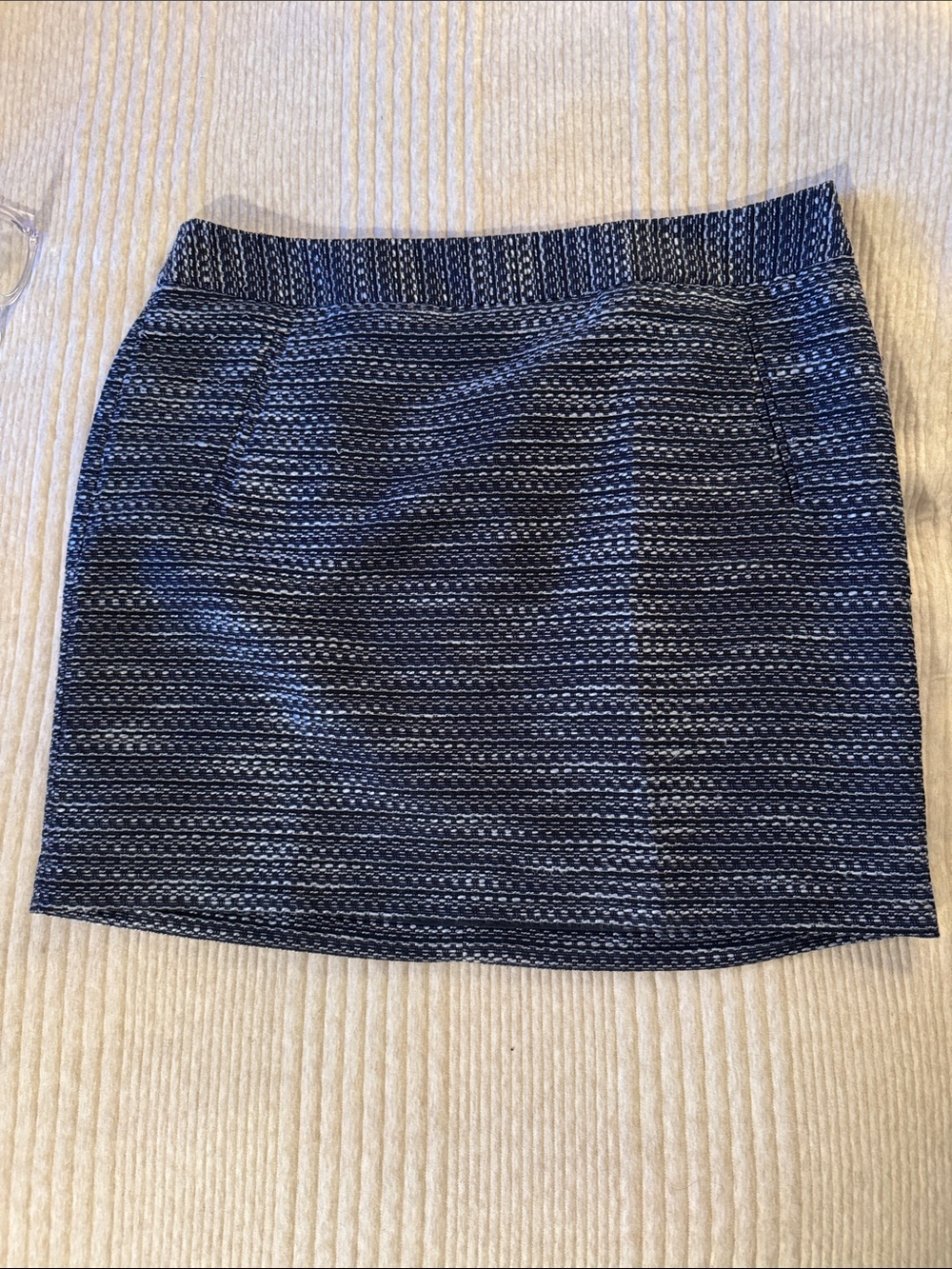 LOFT Navy Textured Mini Skirt